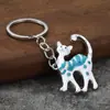Temu Aliexpress Joias Populares Moda Fofa Liga Esmalte Gato Elegante Versátil Chaveiro Pingente