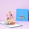 Cartão de Cumprimentos de Bolo de Aniversário Estéreo 3D Cartão Escultura em Papel Cartão de Mensagem de Bênção Fabricante Pode Personalizar de Acordo com a Imagem Fornecida para o Natal