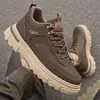 Botas Martin Casuales de Trabajo de Suela Gruesa de Estilo Británico para Hombre, Otoño Invierno, Nuevas, de Caña Baja, para Exteriores, Viajes al Trabajo, Zapatos de Moda para Hombre