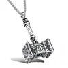 2026 Venta Caliente Nueva Joyería Moderna Europea y Americana Acero de Titanio Punk Collar para Hombre Colgante Martillo de Thor de Destrucción