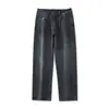 Pantalones vaqueros negros retro de calle alta para hombre Shanggu, combinables con todo, de otoño e invierno, de marca de moda japonesa, rectos y adelgazantes con pierna ancha.