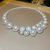 Collar con Colgante de Perla Estilo Palacio Retro Francés Cadena para Clavícula Geométrico Irregular Nicho Joyería de Alta Gama Venta al por Mayor