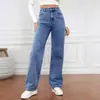 Jeans de Mezclilla Lavada Tendencia Retro Europea Transfronteriza para Mujer Estilo Nuevo Primavera/Otoño 2026 Moda Versátil Pantalones Largos Rectos