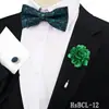 Conjunto de Gravata Borboleta, Abotoaduras e Broche Masculino de Três Peças para Terno de Casamento do Noivo Decoração de Camisa Gravata Borboleta Paisley