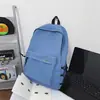 Bolsa de hombro doble de color sólido tono fresco estilo ins japonés, sensación relajada, estilo pareja fiesta estudiantil para clase viaje mochila casual versátil