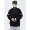 Suéter de tricô com padrão TB de três listras, conjunto combinando masculino e feminino, com zíper parcial, gola alta, estilo vintage, outono/inverno, atacado de uma fábrica transfronteiriça