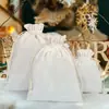 Bolsa de Lona con Cordón para Dulces de Fiesta de Navidad Transfronteriza, Bolsa de Embalaje para Joyería, Bolsa con Cordón de Algodón y Lino