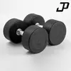 Halteres redondos com cabeça preta revestida, ferro fundido maciço, peso fixo para yoga, fitness em casa, venda direta de fábrica, somente atacado