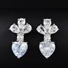 Pendientes de circonita cúbica con incrustaciones de amor para mujer, elegantes y lujosos, e891