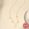 Nuevo Collar de Plata de Ley S925 Estilo Ins con Zirconia Incrustada en Forma de Estrella Cadena Apilada para Clavícula Estilo Japonés y Coreano Celebridad de Internet Nicho de Alta Gama
