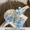 Flor de Hortensia Artificial de 3 Cabezas Pintura al Óleo Hortensia Decoración de Boda Flor Falsa Diseño de Habitación de Boda Arreglo Floral Línea Material de Flor Alto