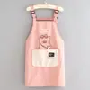 Avental de Desenho Animado Coreano Repelente à Água, Avental para Catering Resistente a Manchas com Texto Impresso, Roupa de Trabalho para Limpar as Mãos, Cozinha, Culinária e Uso Doméstico