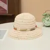 Sombrero de Sol Tejido de Paja de Papel Colorido para Mujer, Sombrero Cubo Transpirable Hueco de Verano para Reducir el Calor y Proteger del Sol para Actividades al Aire Libre