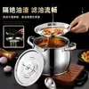 Cubo de manteca con dos orejas, olla de manteca con filtro de acero inoxidable y tapa, para uso doméstico, resistente a altas temperaturas, anti-quemaduras, lata de manteca para filtrar residuos de aceite