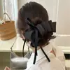 Presilha de Banana com Laço Múltiplas Camadas de Fita Xadrez Coreana de Nicho, Grampo de Cabelo Retrô Estilo Universitário para Coque, Presilha Vertical, Presilha Torcida