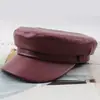 Sombrero Plano de PU Personalizado por el Fabricante, Sombrero de Sol y Protección Solar de Moda y Versátil para Mujer