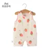 Ropa de verano para bebé, Ropa de verano de gasa de algodón puro Clase A para recién nacido, chalecos, mamelucos, overoles con tirantes para bebé