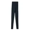 Leggings de cachemira 100 % pura para mujer, ajustados, de cintura alta, cálidos, para otoño e invierno.