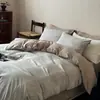 Juego de cama, 100% algodón, lujoso y de alta gama, con un diseño jacquard de algodón puro, que incluye una sábana plana, una funda de edredón y una sábana bajera, disponible en tamaño individual y matrimonial, un juego de tres piezas