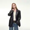 Outono de 2026 Novo Estilo de Hong Kong Casual Retrô Oversized Solto Terno Jaqueta de Couro PU Terno Fábrica de Origem
