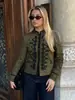Venta al por mayor transfronteriza 2026 Moda europea y americana casual simple con nudo manga floral manga larga cuello alto chaqueta para mujer A16041
