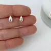 Pendientes de Plata de Ley S925 con Forma de Gota de Agua para Mujer, Pendientes Sencillos y de Moda Estilo Ins, Joyería para Orejas Sencilla de Alta Gama, Versátiles Estilo Coreano