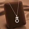 Comercio Exterior de Amazon Venta Caliente Collar de Acero de Titanio Temperamento Femenino Circonita Microincrustada Personalidad Cadena para Clavícula de Alto Sentido Colección Joyería