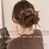 Peludo ~ Laço de Fita Prendedor de Cabelo Outono e Inverno Francês Suave Elegante Corda de Cabelo para Rabo de Cavalo Corda de Cabelo Não Machuca Acessórios de Cabelo