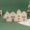 Artesanato de Madeira Personalizado Transfronteiriço para o Natal Enfeites de Papai Noel e Rena Decorações para Festas em Casa