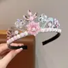Nueva Tiara de Corona de Princesa Dibujos Animados Infantiles Diadema de Cristal Diadema para Niñas Regalo de Cumpleaños para Niñas Corona Atmosférica