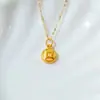 Colar com Pingente de Ouro Puro 999 Shenzhen Shuibei Ouro Duro 3D Indústria da Beleza Dia dos Namorados Joias de Ouro Presente Prático