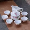 Conjunto de chá de cerâmica azul e branca, infusor de chá doméstico, gaiwan Kung Fu, conjunto completo de xícaras de chá simples, loja de fábrica atacadista transfronteiriça