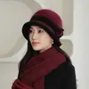 Chapéu Feminino de Inverno Lenço de Mãe Outono e Inverno Quente Chapéu de Tricô para Ciclismo para Meia-idade e Idosos Chapéu de Lã