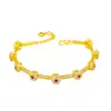 Pulseira Flor de Ameixa Totalmente Cravejada de Diamantes Ouro Vietnamita Ouro de Areia Pulseira Totalmente Cravejada de Pedras Preciosas Pulseira com Sentido Avançado para Namorada Joias