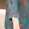 Camisa de verão nova de meia-idade e idosas, estilo ocidental, mãe de meia-idade, verão, sete mangas, estampada, roupa feminina, 50 anos