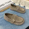 Mocasines Planos para Mujer Birkenstock 2026 Otoño Nuevo Retro Versátiles de Punta Ancha Slip-On Zapatos Perezosos