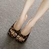 Zapatillas Sexy con Estampado de Leopardo de Tacón Alto Sandalias de Tacón Cuadrado 2025 Nuevo Estilo Zapatos de Tacón Alto de Una Sola Tira con Tacón Grueso para Mujer Verano Calzado de Exterior