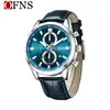 Ofns Producto Nuevo de Venta Caliente Transfronterizo Calendario Tres Ojos Seis Manecillas Esfera Rayos de Sol Resistente al Agua Luminoso Multifuncional Reloj para Hombre