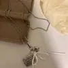 Colar Bolsa Longa Estilo Coreano Moda Design de Nicho Corrente de Pescoço Corrente de Lã Corrente para Clavícula Pingente Ins para Mulheres