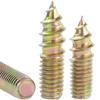 Parafusos Dupla Ponta de Zinco Galvanizado, Parafusos de Suspensão, Parafusos Autoatarraxantes Dupla Ponta Afiada para Móveis M4/M5/M6/M8/M10