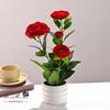 Popular Transfronterizo Camelia de Cuatro Cabezas Planta Artificial en Maceta Decoración para el Hogar Verdor Artificial Flores Falsas Adornos de Interior para Fiesta de Bodas
