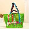 Bolsa tejida portátil doble logo personalizado película impermeable cinta tejida bolso de mano bolsa de compras tejida publicidad impresión a color
