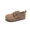 Sapatos Infantis Birkenstock 2026 Nova Coleção Primavera e Outono Sapatos Pequenos de Couro para Meninas com Design Retrô, Sapatos de Bebê com Solado Macio