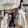 Conjunto de outfit otoño e invierno para niñas 2026, conjunto deportivo casual tipo coreano con bloques de color para niñas mayores
