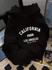 Sudadera con capucha de moda de talla europea transfronteriza para mujer, corte holgado, estampado de letras, sudadera casual hip-hop elegante