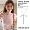 Colar de Cerâmica Retrô Boêmio para Mulheres, Estilo Chinês Novo, Estilo Étnico Exótico, Acessórios de Corrente Longa de Suéter de Alta Qualidade
