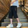 Shorts Acima do Joelho Estilo Hong Kong Masculino High Street Seda de Gelo Ultra-Fino Calça Cropped Verão Tendência Ins Solta Reta Casual