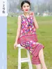 Pijamas, Chalecos para Mujer, Shorts, Trajes de Algodón y Seda, Ropa para Madres, Ropa de Casa de Tallas Grandes de Verano para Personas de Mediana Edad y Mayores, Conjunto de Dos Piezas