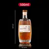 Botella de Vidrio para Vino con Rayas Verticales 500ml Engrosada a Prueba de Fugas Botella Vacía de Cata de Vino Botella Dispensadora de Licores para el Hogar Botella de Licor Venta al por Mayor
