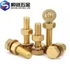 Estándar Nacional Cobre Puro Latón Completo Tornillo Arandela Plana Tuerca Juego Pernos de Cabeza Hexagonal Exterior Combinación 4M5M6M8M10M12M16